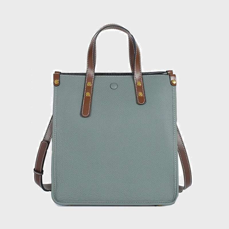 Hifashion 3 Layers Genuine Leather Vertical Tote Handbags For Women 2025 Trend Designer Big Work Ladies Shoulder Crossbody Bags