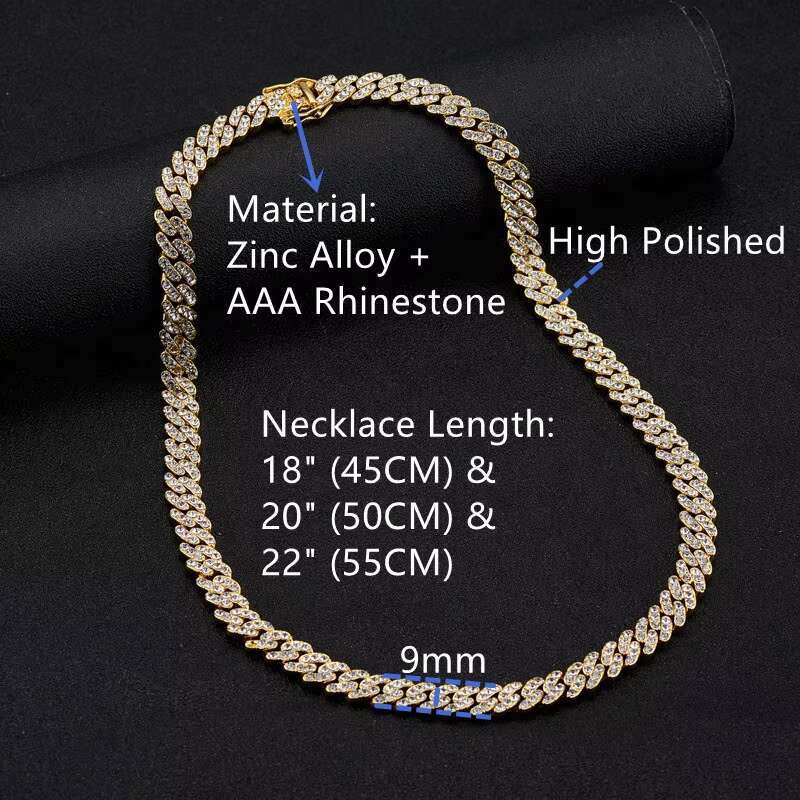 Men's Miami k Fashion Jewelry Hiphop Cuban Chain Necklace Shfy Dropshipping
