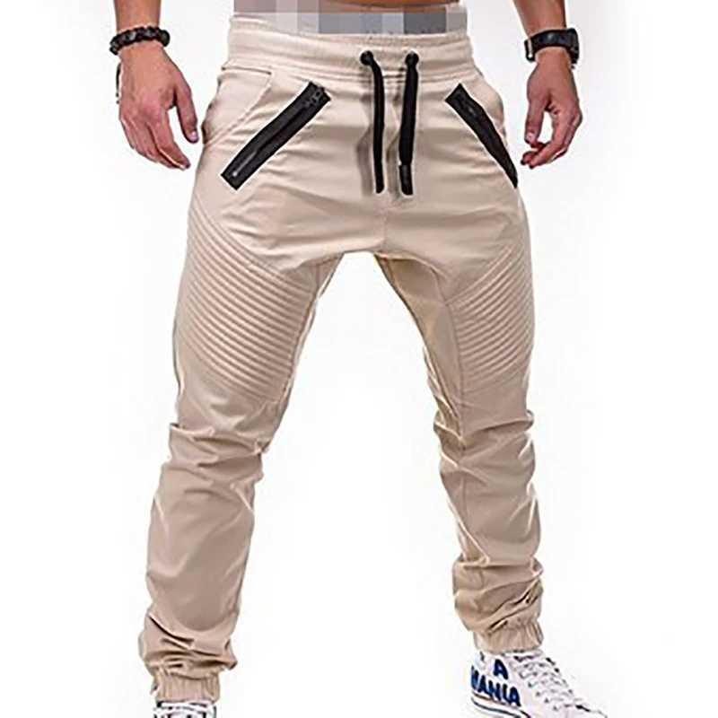 Mens casual jogging pants thin cargo sports pants mens multi pocket Trouser new mens sports shirt hip-hop harem pencil pants W250411