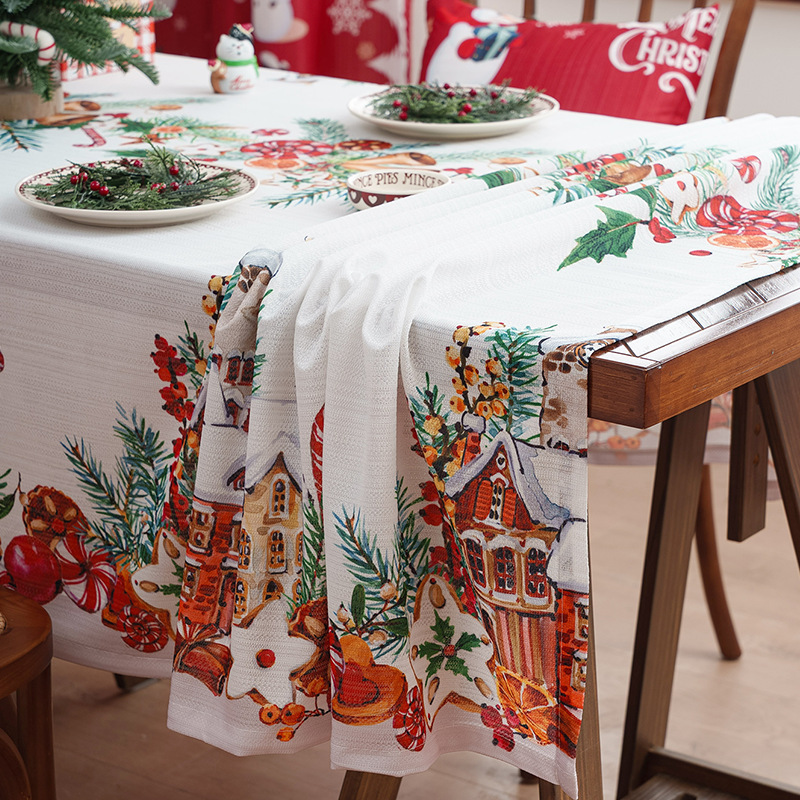 Christmas print tablecloth, Christmas party decoration tablecloth, coffee table tablecloth, new tablecloth 9XGU01