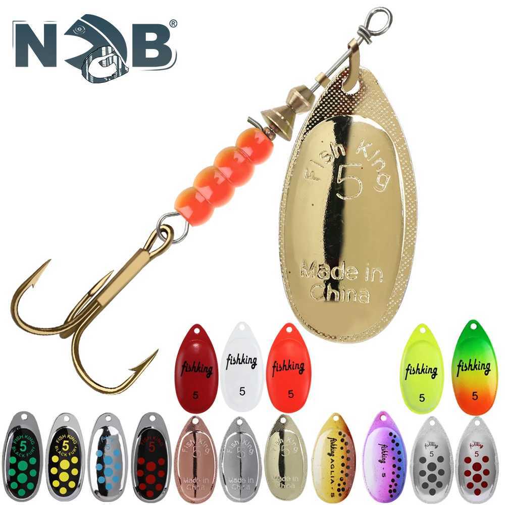 NGB Metal Fishing Lure Spinner Baits 1PCS 3.9g 4.6g 7.4g 10.8g 15g Rotating Spoon Lures Spinners With Treble Hooks Pike Baits Z250411