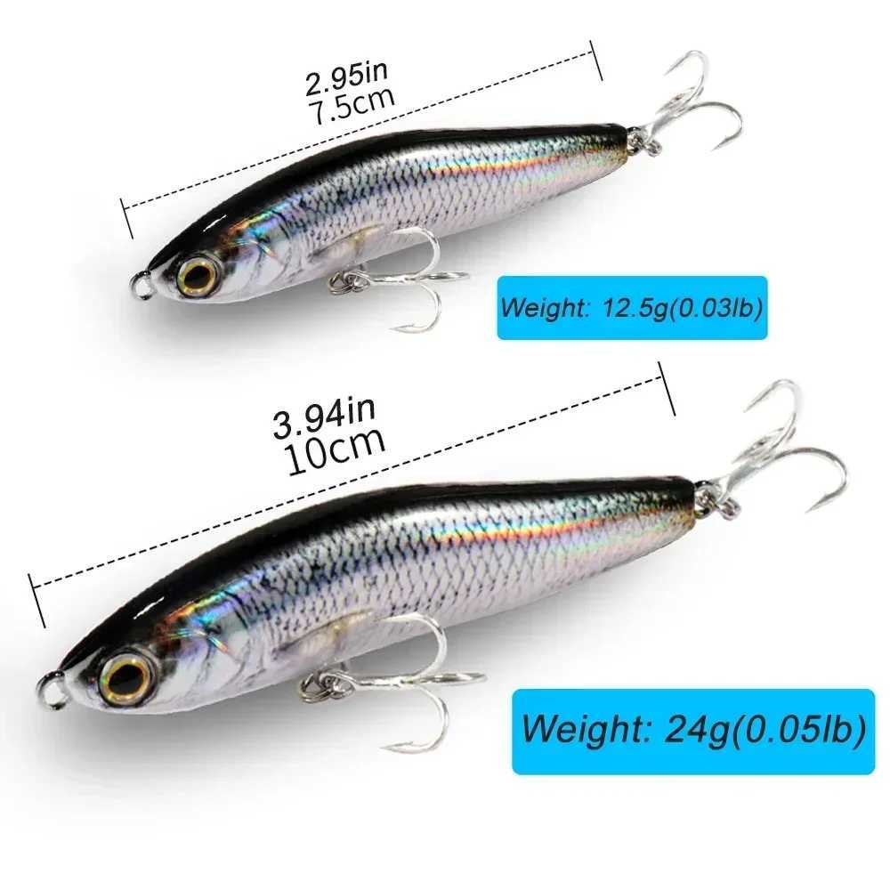 Sinking Pencil Lure 12.5g 24g Fishing Weight System Jerkbait Popper Hook Swimbait Pesca Tackle Cast Deep Minnow Silicone Bait Z250411
