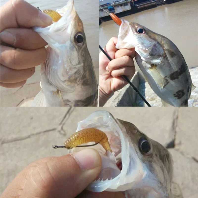 9/10pcs Soft Lures Silicone Bait 50/60/70mm Worm Jigging Wobblers Shrimp Fishy Smell Additive Tackle Bass Carp Artificial Bait Z250411