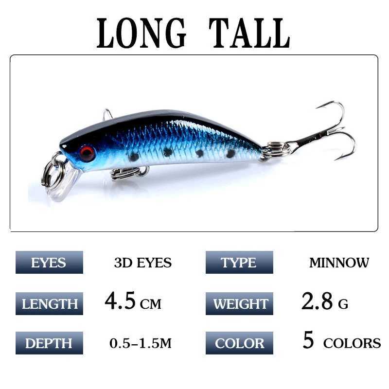 1PCS Floating Minnow Fishing Lure 4.5cm 2.8g Lifelike Plastic Wobbler Crankbaits 3D Eyes Isca Artficial Hard Bait Carp Fishing Z250411