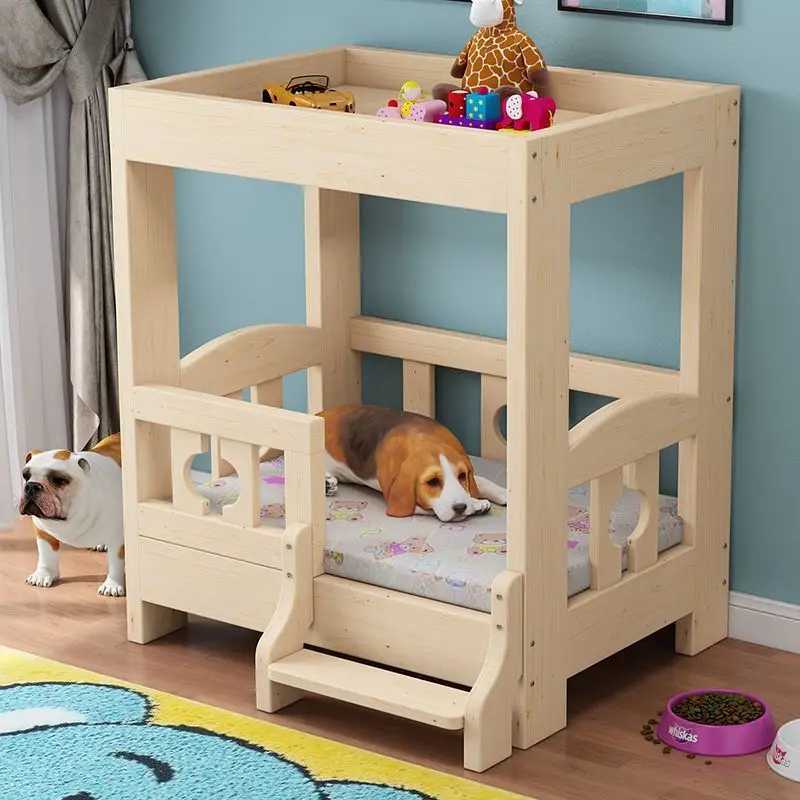 Sturdy wooden bunk bed bungalow cat nest teddy bear nest dog bed cat bed dog supplies for all seasons X250412
