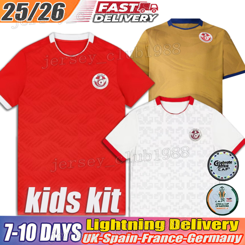 Tunisia 2025 Africa Cup Home Away Third MSAKNI Soccer Jerseys 25 26 HANNIBAL Football Shirts Kids Kit tunisia jersey