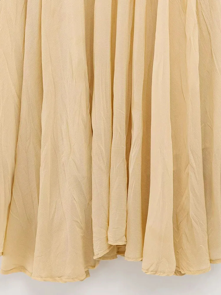 Women Summer MIDI Pleated Skirts 2025 Fashion Solid Loose Elastic waist Female Elegant Street Skirt Clothing 250407