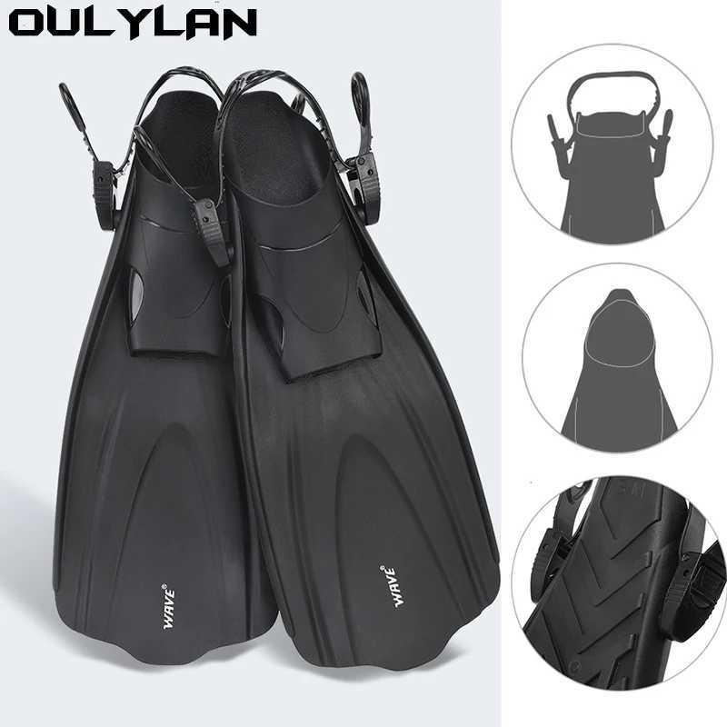 Oulilan adult adjustable swimming shoes scuba diving fins silicone long diving shoes single fin diving shoesY250412