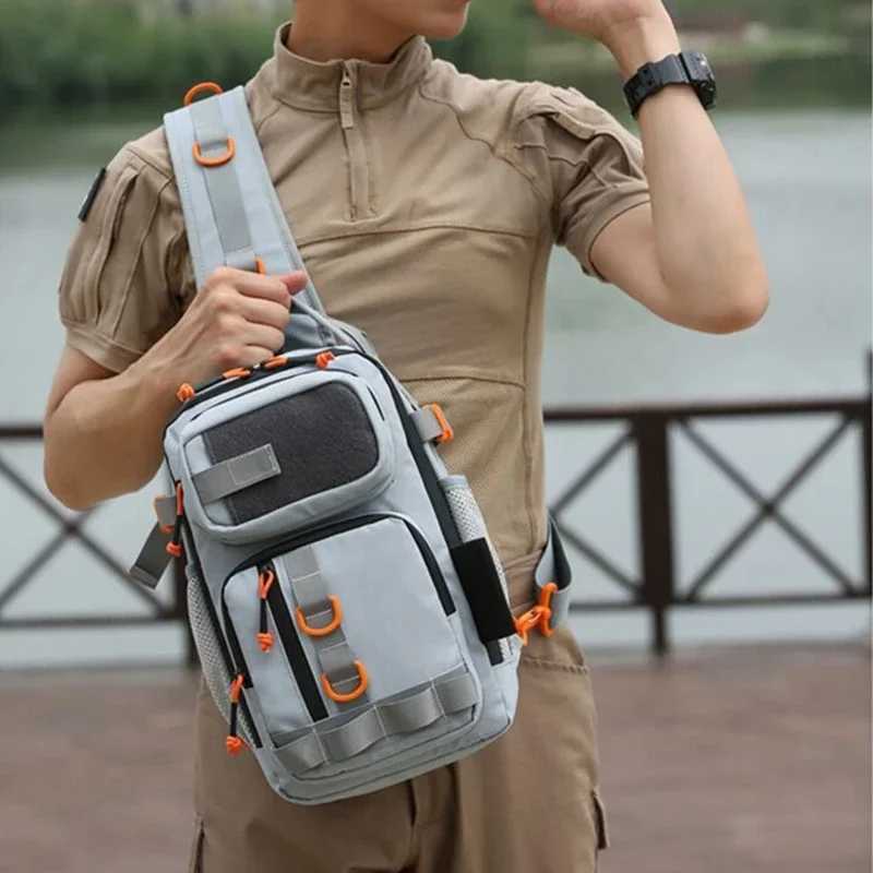 Tactical FIshing Bag Backppack Chest Sling Outdoor FIshing Lure Rod Men Sports Handbags Shoulder Laser Molle Hunting Hiking Bags Z250411