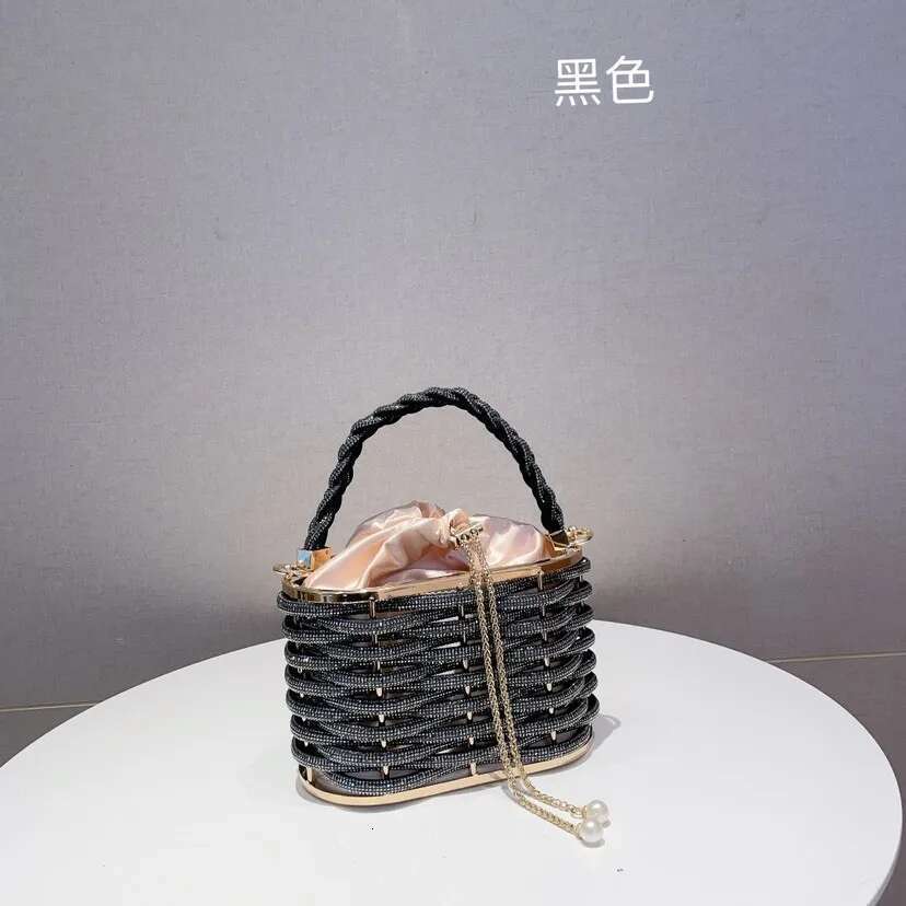 Women Black/Pink/Green/Blue/Fushia Wedding Stones Handbags Lady Top Handle Rhies Handbag For Party Crystal Clutches Bags