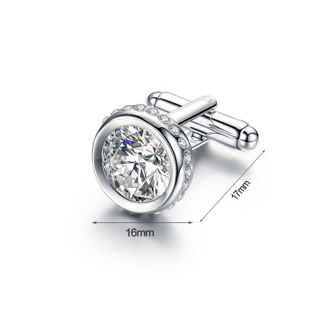 Mens crystal shirt cuffs grooms gift wedding cufflinks for mens fathers husbands and friendsT250412