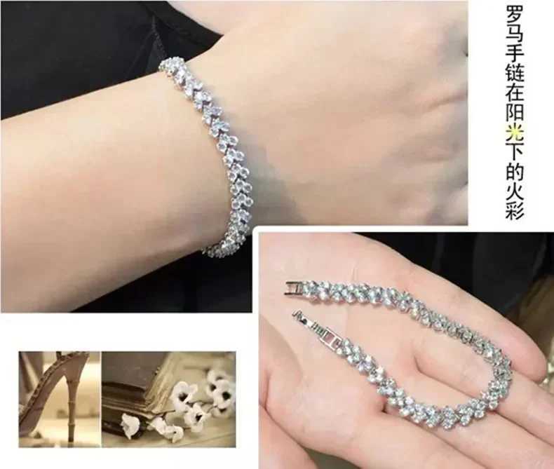 Europe New Roman bracelet heart shape Woman bracelet female Crystals from Austrian Fashion jewelryC250411