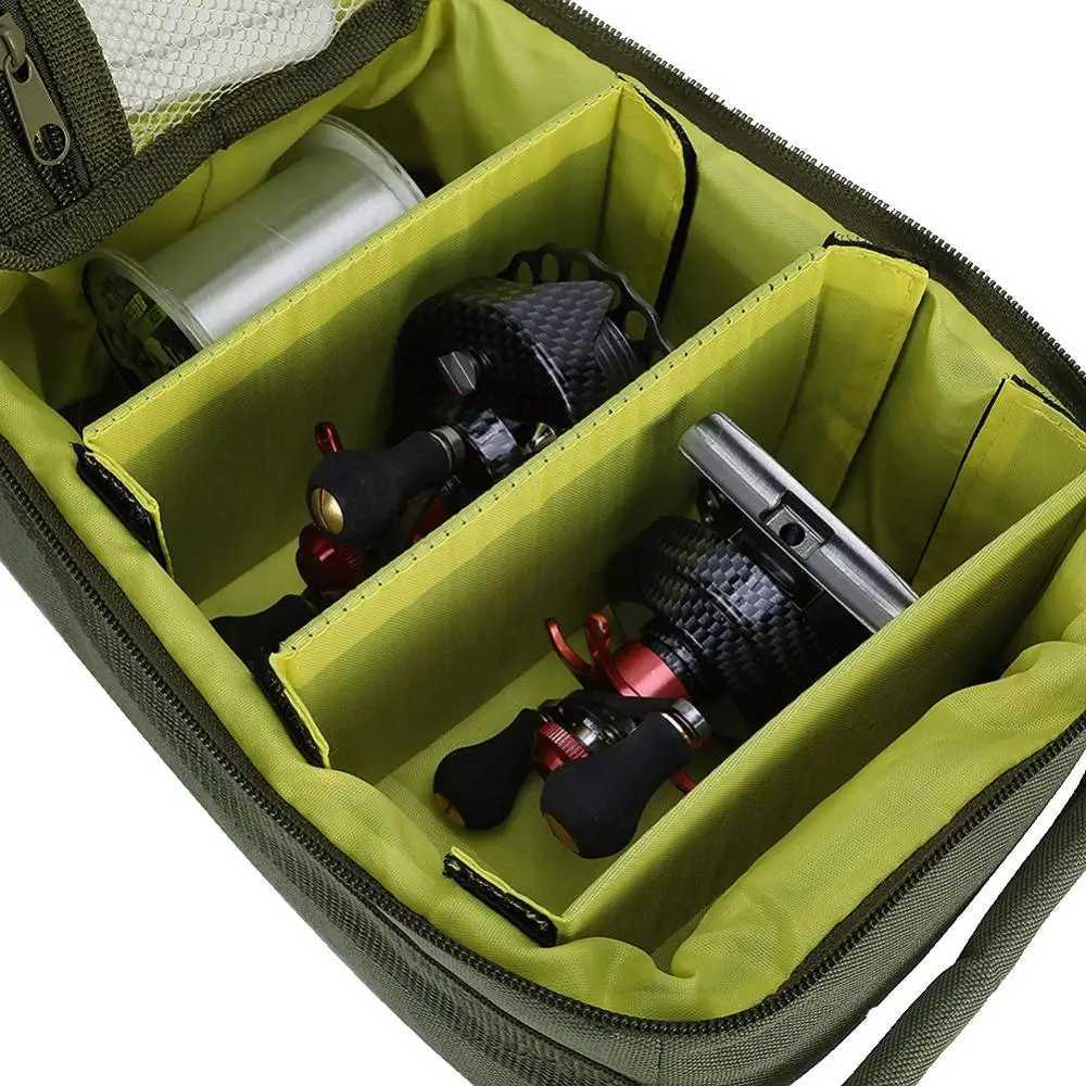 40%HOTFishing Bag Portable Multi Compartment Fishing Reel Line Lure Gear Bag Fishing Reel Storage Bag Suitcase Z250411