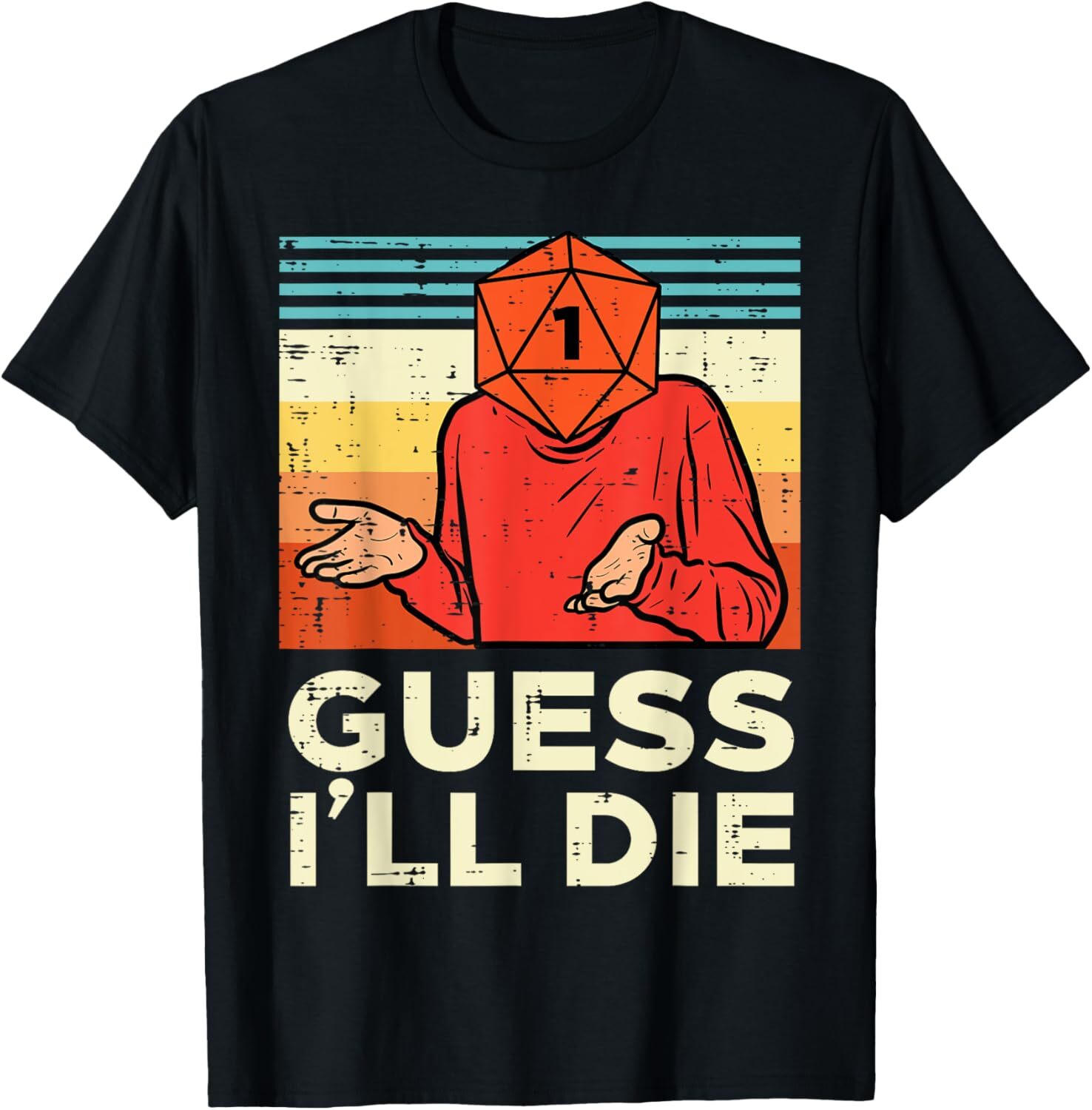 T shirt for Mens Rpg Gamer 1 Guess Ill Die Retro Men Boys Youth Graphic Tee Casual Tops Clothes Short sleeve