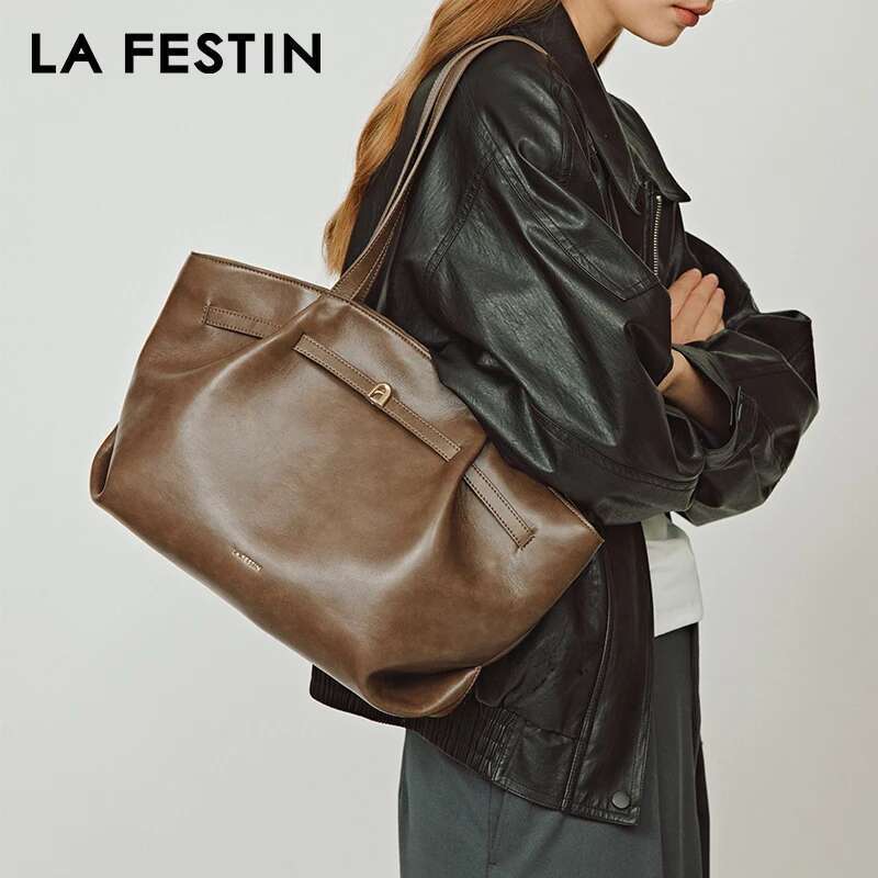 LA FESTIN Original Shoulder 2025 New Women's Bag Large Capacity Handbag Designer Ladies Leather Bag