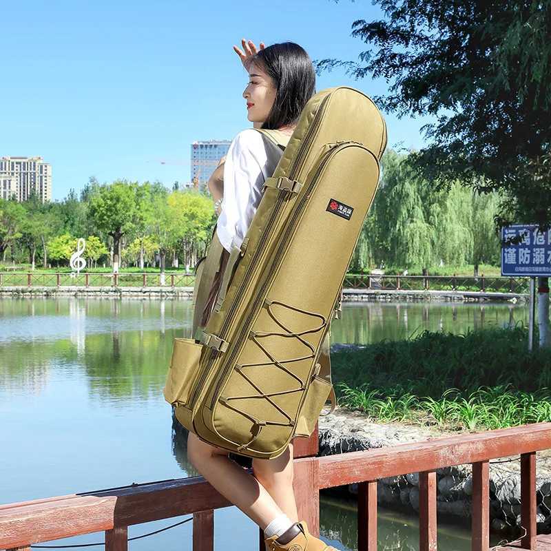 Fishing Bag Backpack Dry and Wet Separation Fishing Rod Bags Large Capacity Double Layers Fishing Lure Gear Storage Handbag 214G Z250411