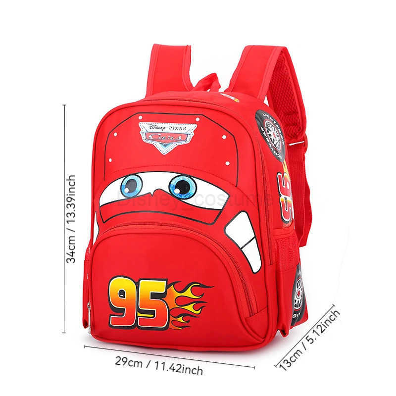 Disney Kindergarten School Bag Cute Childrens Backpack Cartoon Car Backpack Casual Preschool School Bag X250412