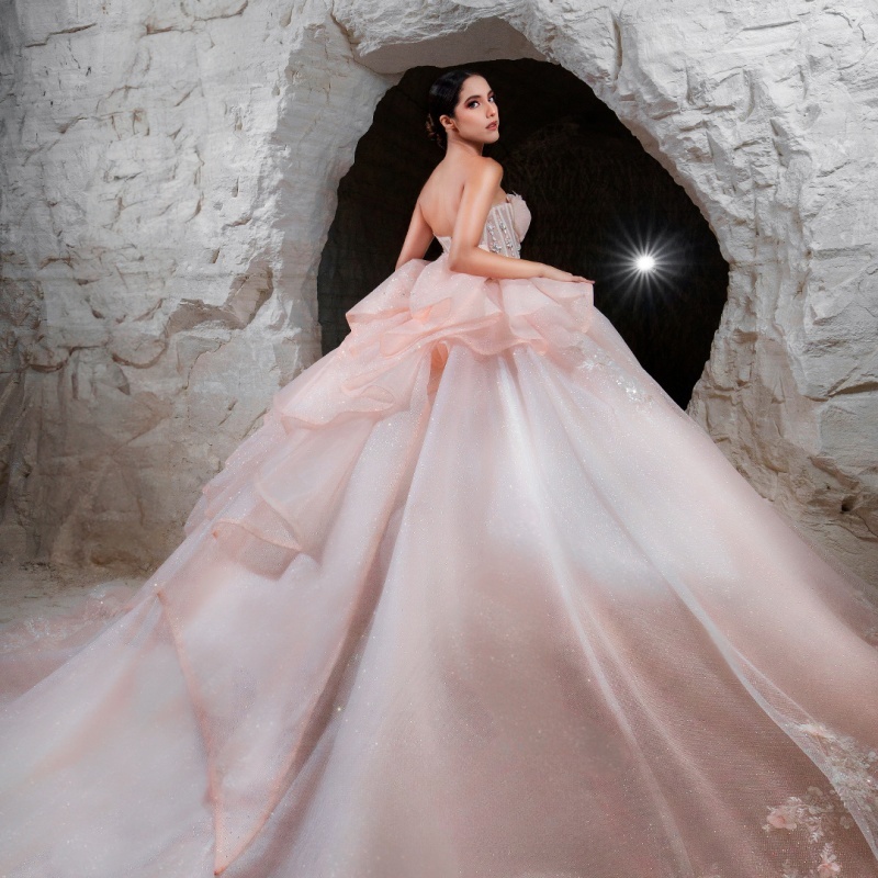 Pink Shiny Princess Quinceanera Dresses Off Shoulder Applique Flower Beads Tull Corset Sweet 16 Dress Ball Gown Vestidos 15 De Anos
