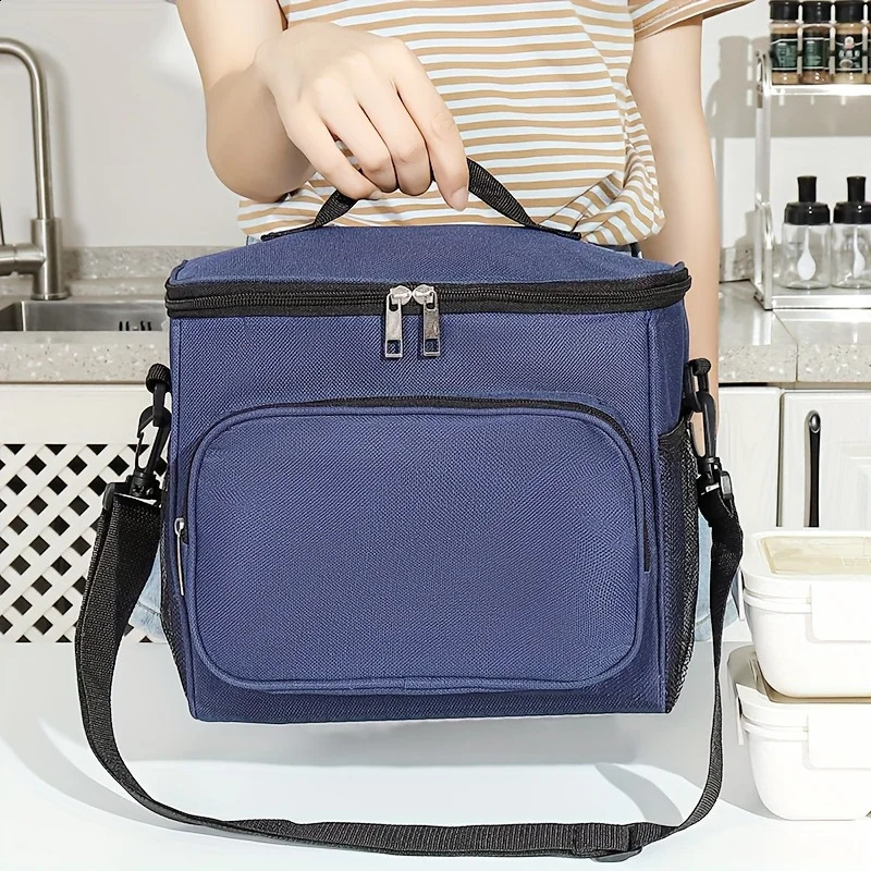 Portable bento bag with rice insulated large capacity cross body insulated bag 250410
