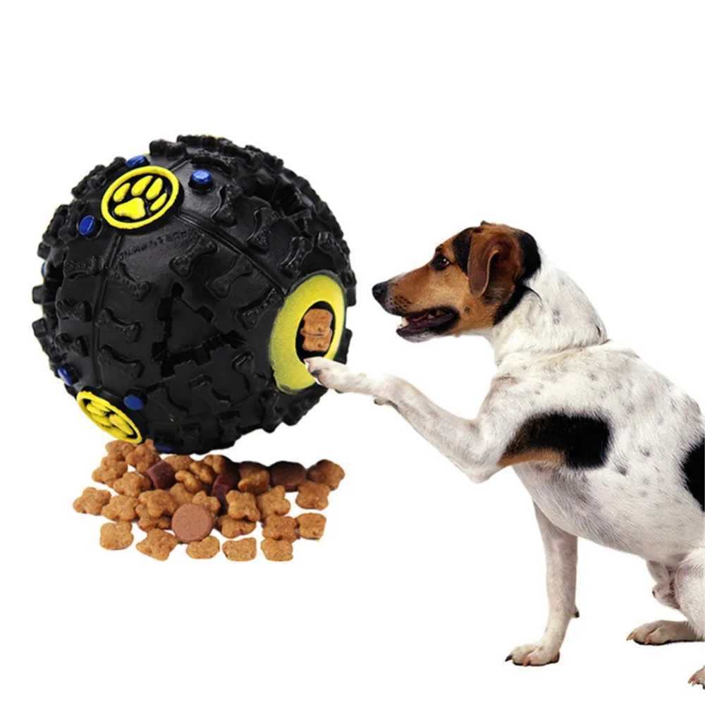 High Quality 7.5/10/12cm Small Dog Pet Toy Natural Rubber Leakage Food Ball Interactive Pet Cat Teeth Training Chewing Toy T2504012