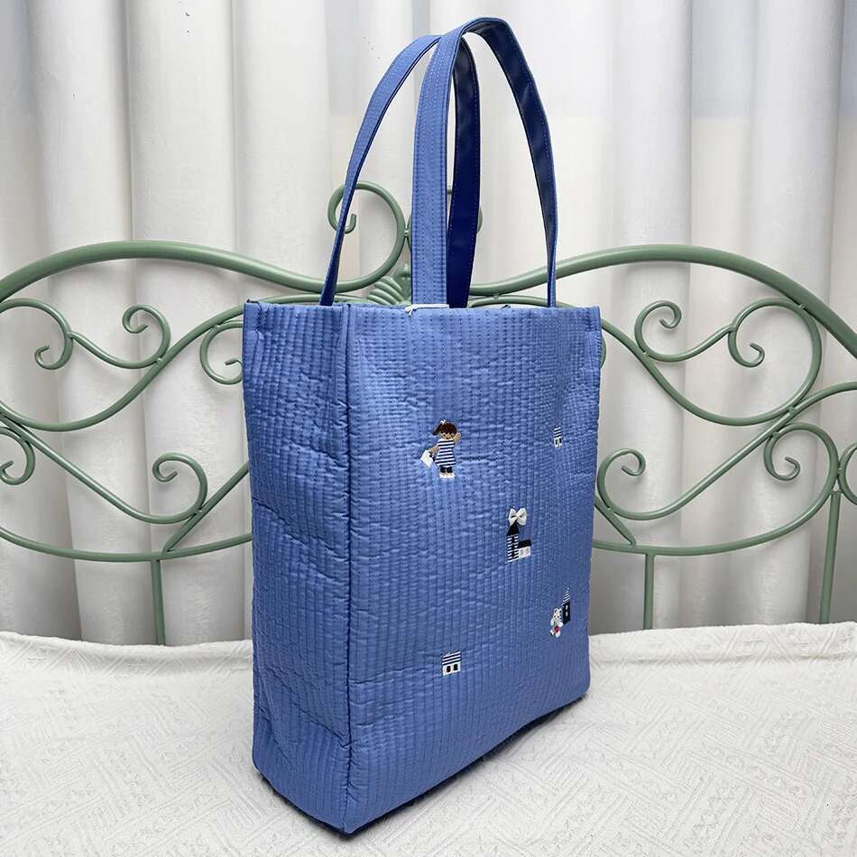Kawaii Cute Cartoon Women Horizontal Square Handbag Cowboy Embroidery Bag Tote 780846