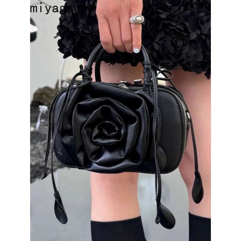 Miyagawa Niche Design Rose Wer Handbag 2024 New Korean Style Single Shoulder Crossbody Small Square Bag