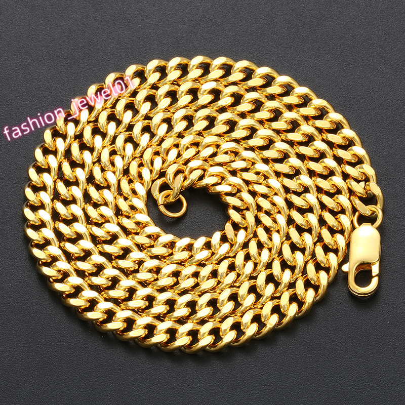 Trend Leader High Quality Smooth Gold Plated 925 Sterling Silver 5mm Cuban Link Chain Rope Chain