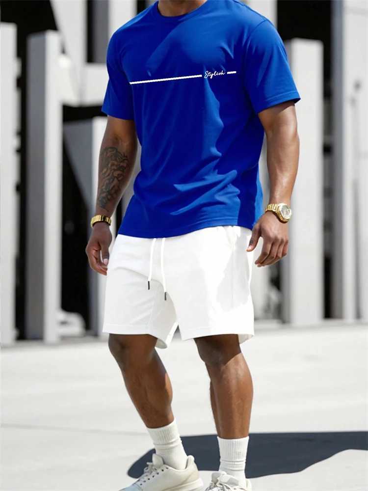 2025 New Summer Round Neck Short Sleeve Set Outdoor Sports Breathable and Comfortable Short Sleeve Set Letter Printing Casual SetXJ250412