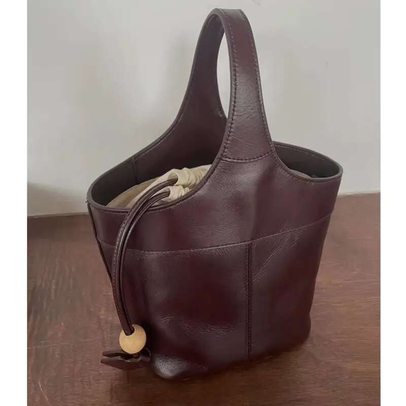 2024 Real Leather Bucket Tote Designer Basket Composite Bag Women Handbags High Quality Commuter Shoulder Crossbody Bag