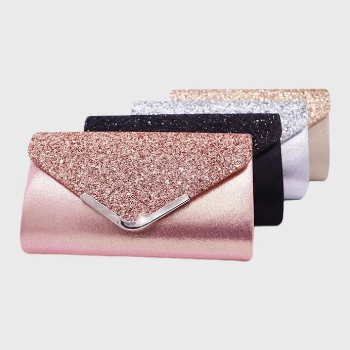 Party Purses and Handbags Sier Women Evening Envelope Handbag Prom Sequin Clutch Purse Chain Shoulder Cross Body Bag For