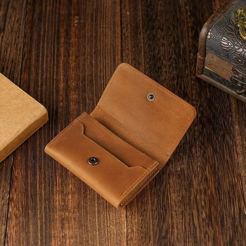 Mens Genuine Leather Coin Ladies Mini Bag Clutch Feminine Men's Slim Purse Money Small Wallet Card Holder Gift ddmythur