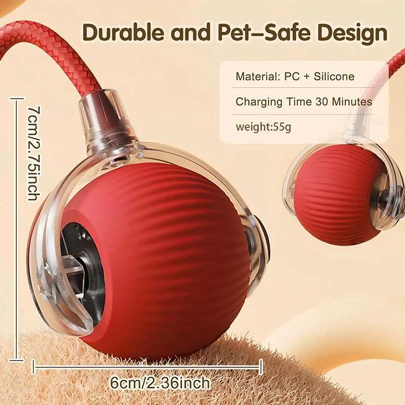 Cat toy automatic rolling ball artificial tail charging intelligent pet interactive ball electric toy dog training simulation mouse Y250412