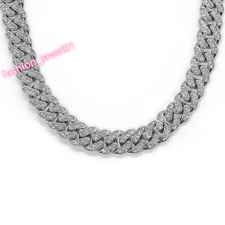 Hot Sale Hiphop Cuban Necklace bracelet Pure Silver 925 Shiny Moissanite Cuban Link Chain