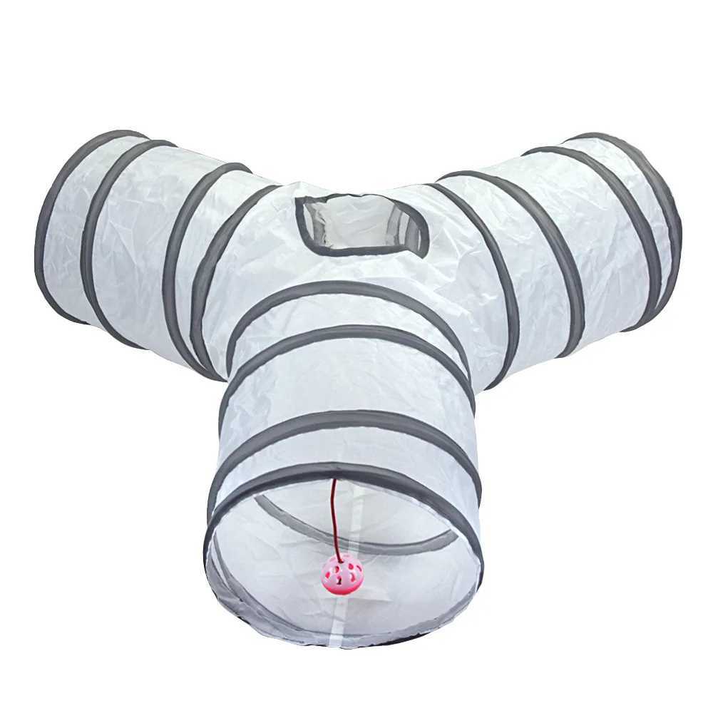 Pet Cat Tunnel Toy Folding White Pet Cat Kitten Training Interactive Fun Toy Cat Rabbit Animal Game Tunnel Tube Y250412