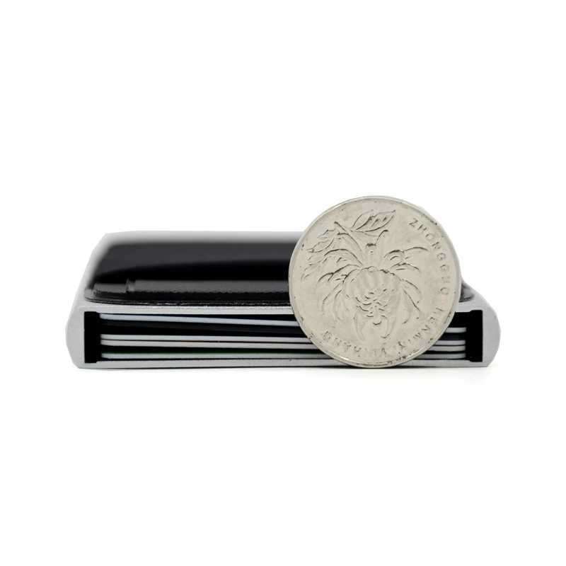 YUECMIE Slim aluminum wallet with elastic back pocket ID card holder mini RFID wallet automatic pop-up bank card shell Z250411