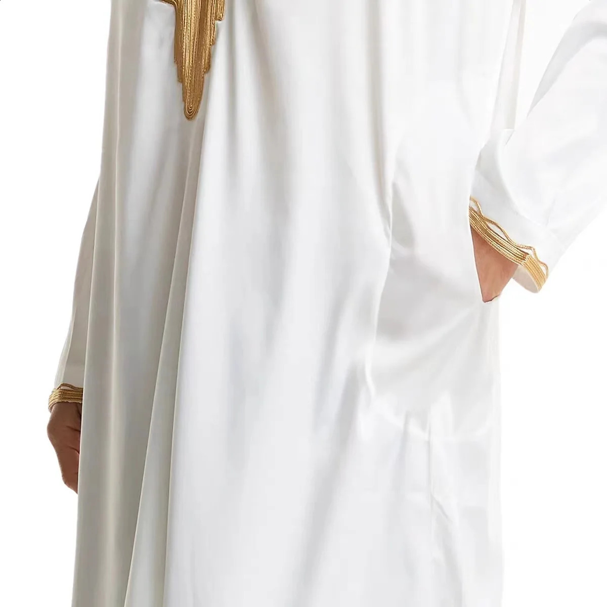 Muslim Fashion Men Jubba Thobes Arab Pakistan Dubai Kaftan Abaya Robe Islamic Clothing Saudi Arabia Black Long Shirt Dress 250411