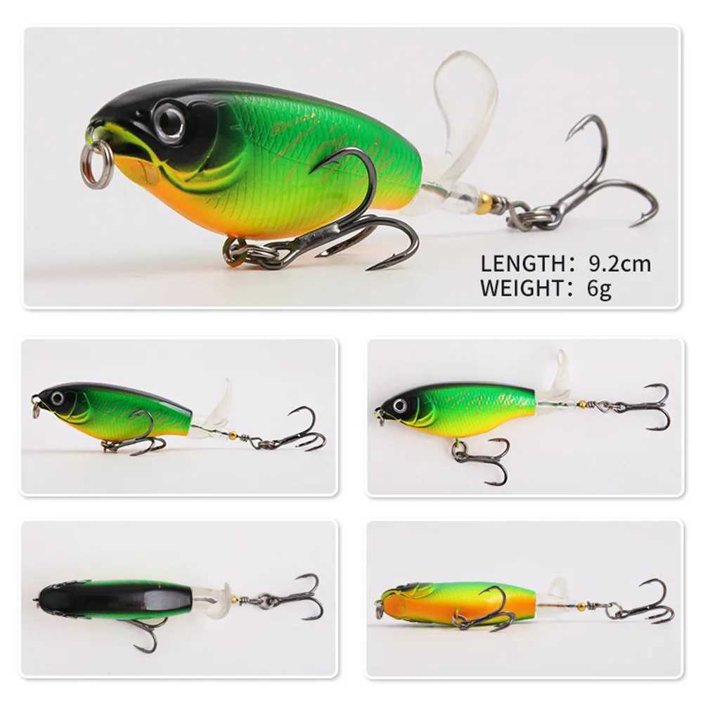 1Pcs Topwater Whopper Plopper Fishing Lure 6g/10g Trolling Catfish Artificial Hard Bait with Soft Rotating Tail Fishing Tackle Z250411