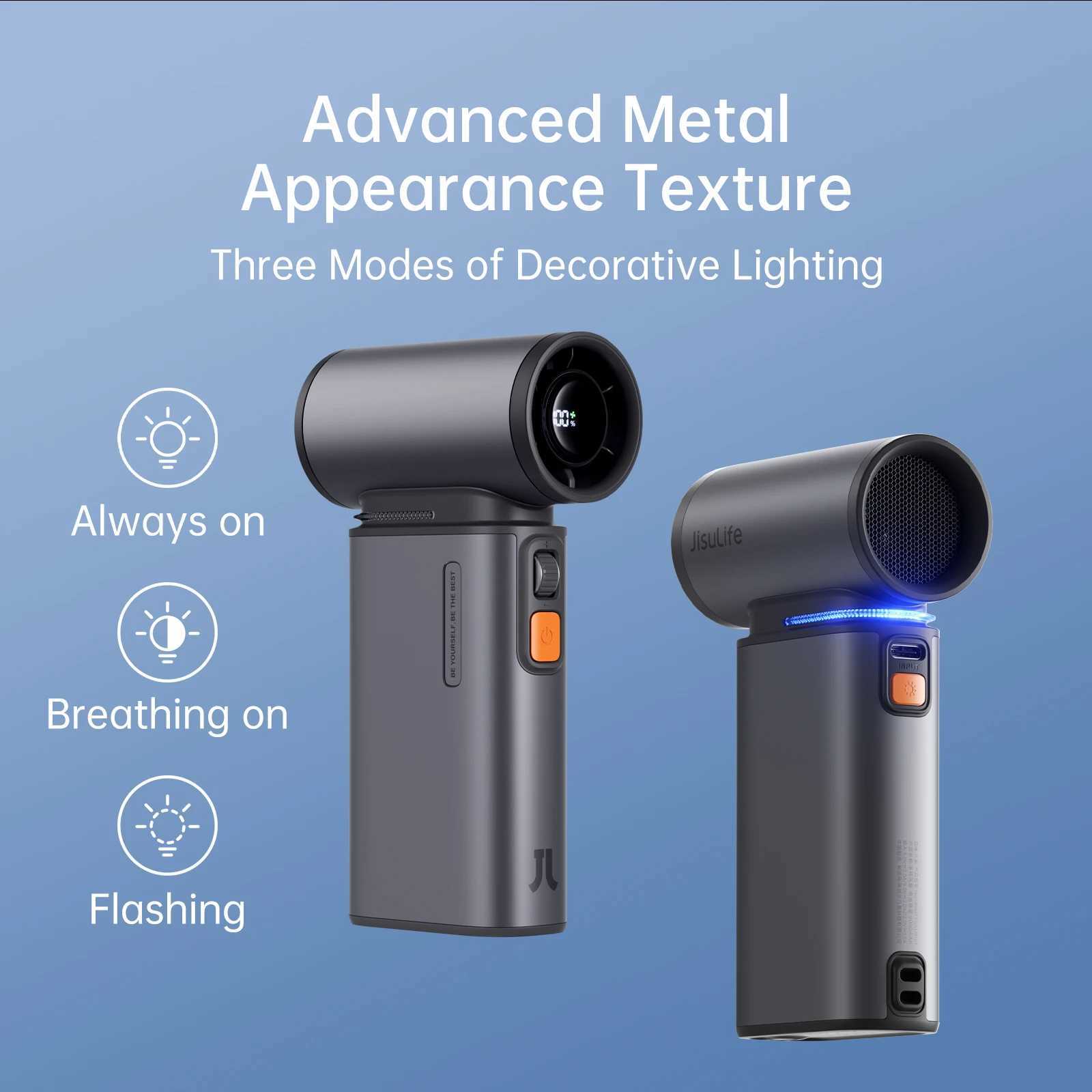 JISULIFE portable turbo handheld fan adjustable wind speed of 100 9000mAh rechargeable battery LED display screen outdoor camping X250412