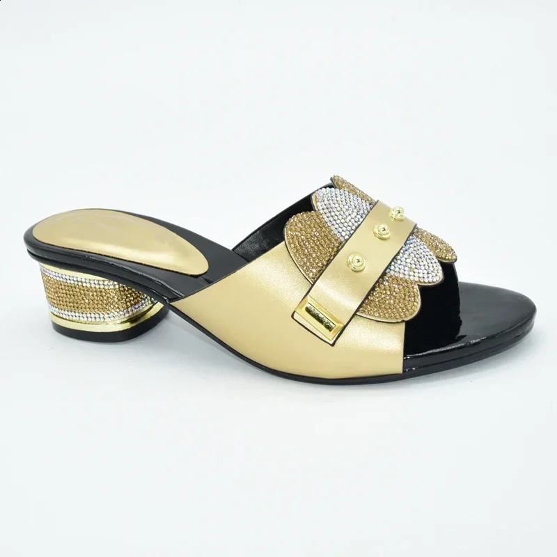 Arrivals Nigeria Womens Shoes Party Pump High Heels Fashion Womens Summer Fall Non-slip Rhinestone Shoes Square Toe Shoes 250402