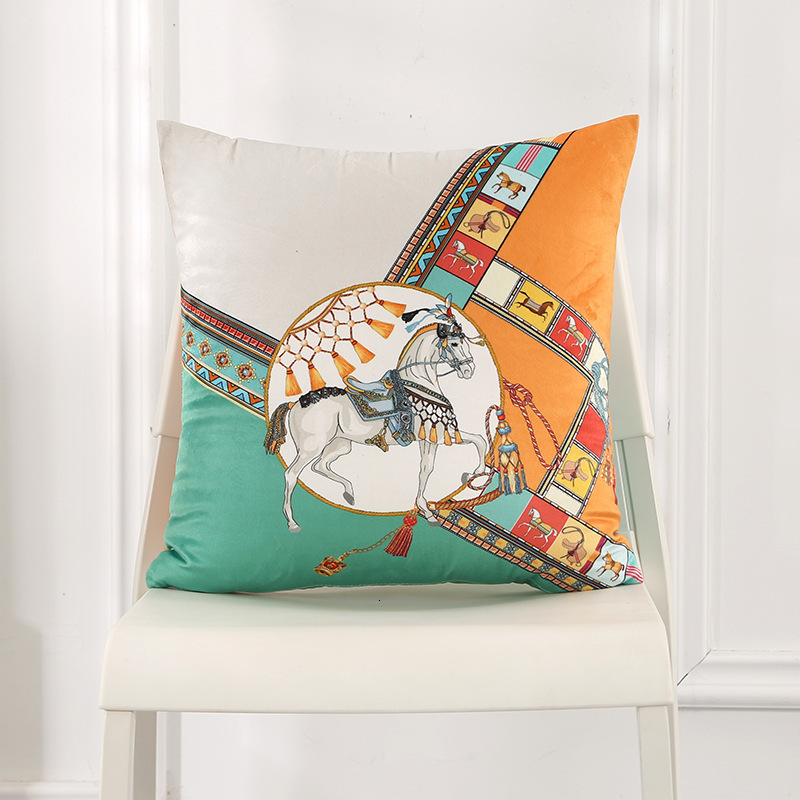 Light Luxury Printed Dutch Velvet Pillowcase Living Room Sofa Simple Modern Cushion Cover Bay Window Bedside home decor