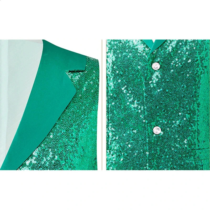 Red Mens Suit Vest Single-breasted V-neck Vests Shiny Sequins Decorated Waistcoat Suitable for Host/Singer/Stage/Party 250407