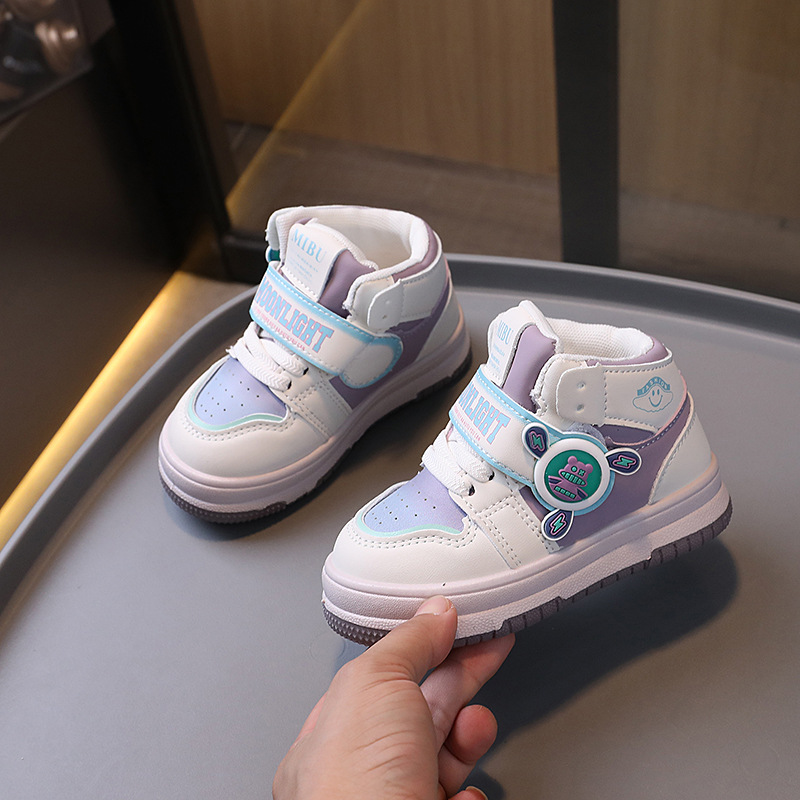 Kids High Top Sport Shoes For Boys And Girls Soft Soles Non-slip And Wear-resistant Kidszworld Running Sneakers Fashionable Color Toddler Shoes Sizes 
