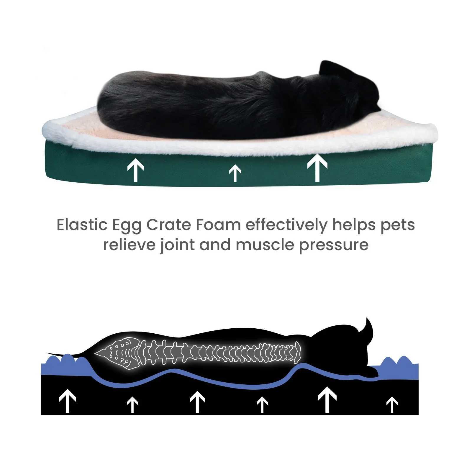 Super plush luxury orthodontic foam dog bed rectangular cat and dog mat/removable cover pet mat suitable for small and large dogs X250412