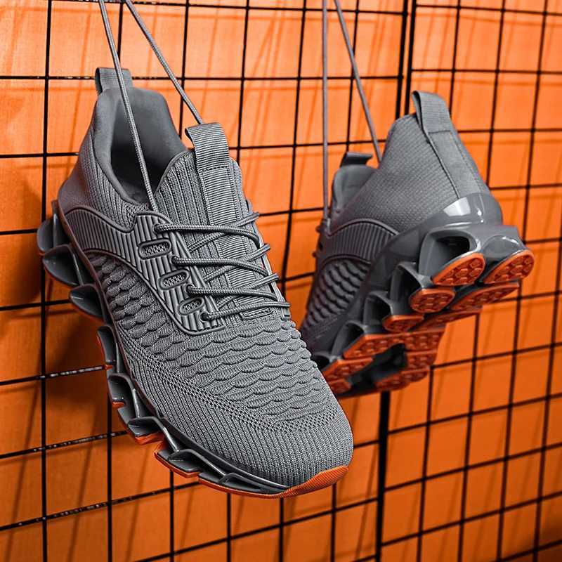 Large Size Blade Running Shoes for Men Antiskid Damping Cool Outsole Walking Trekking Leisure Summer Running Zapatills Sneakers Z250411