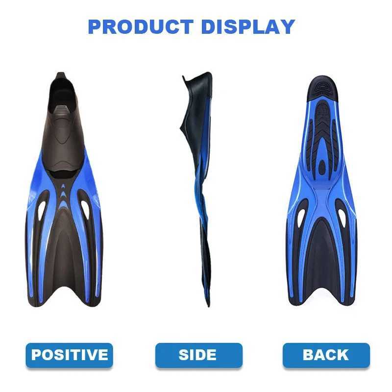 Professional adult flexible and comfortable TPR anti slip swimming diving fin rubber inflatable swimming flip water sports beach shoesY250412
