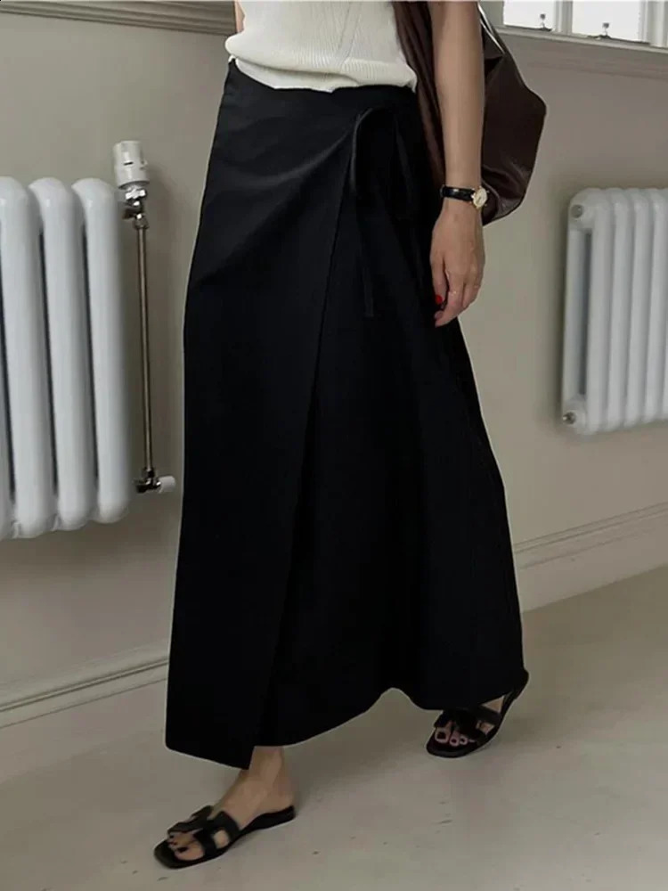 Womens Long Skirt Spring Cotton Line Korean Chic Straight Skirt for Women Solid Color Khaki High Waist A-line Skirt Women 250407