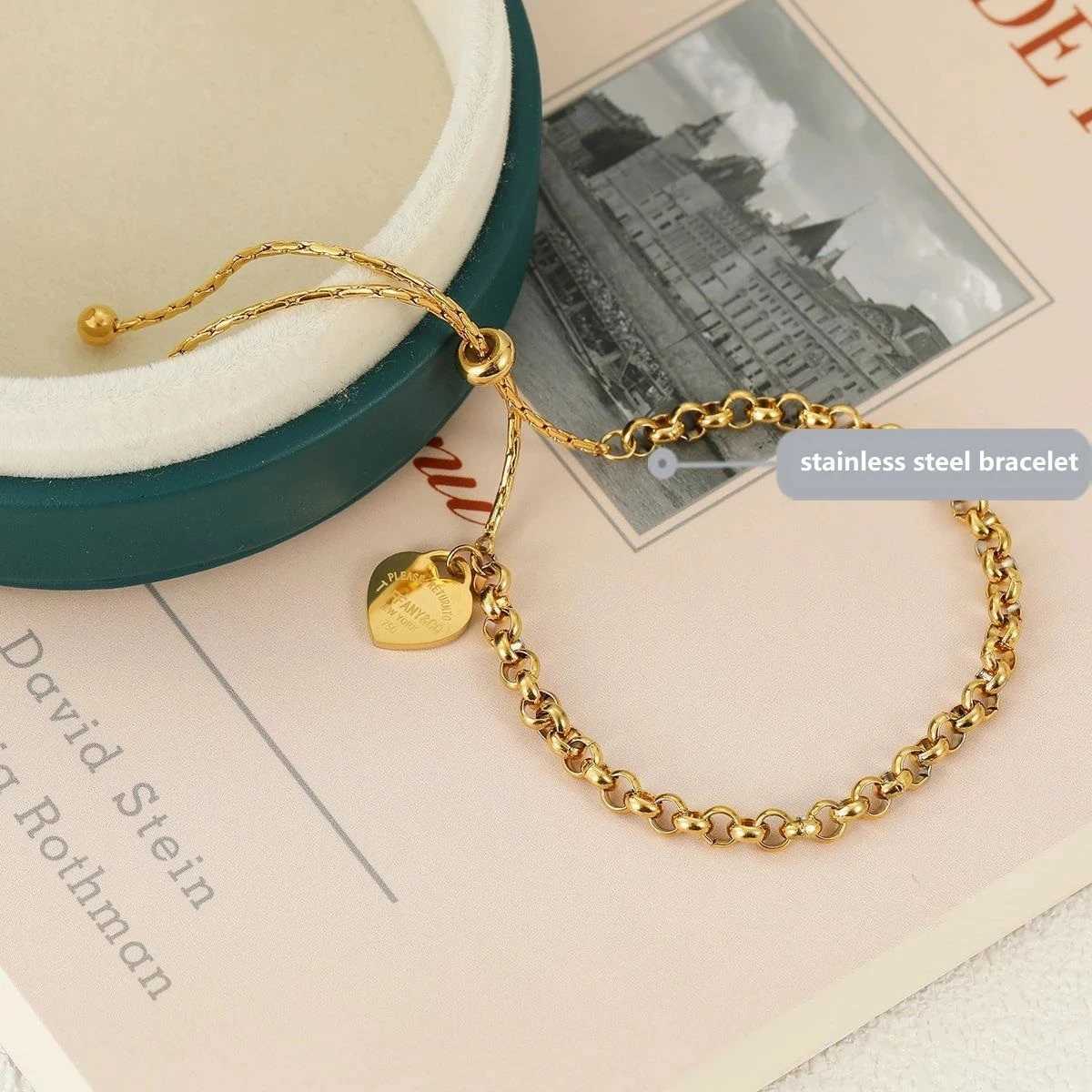 316L stainless steel bracelet Heart Bracelet Pull Titanium Steel bangle Ball Chain Bracelet Anklet adjustable braceletsC250411