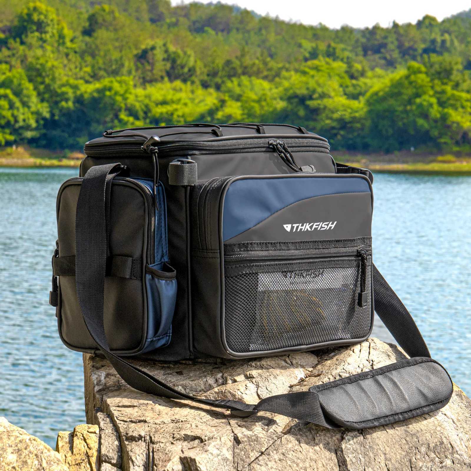 Fishing Tackle Bag PVC Waterproof Fishing One Shoulder Bags Packs Multifunctional Fishing Lures Storage Bags Z250411