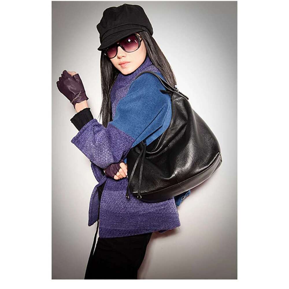 Designer Bag Zency 100% Genuine Large Women Top Handle Shoulder Tote Handbag Purse Black Leather Hobo Bag Underarm Zipper Bags