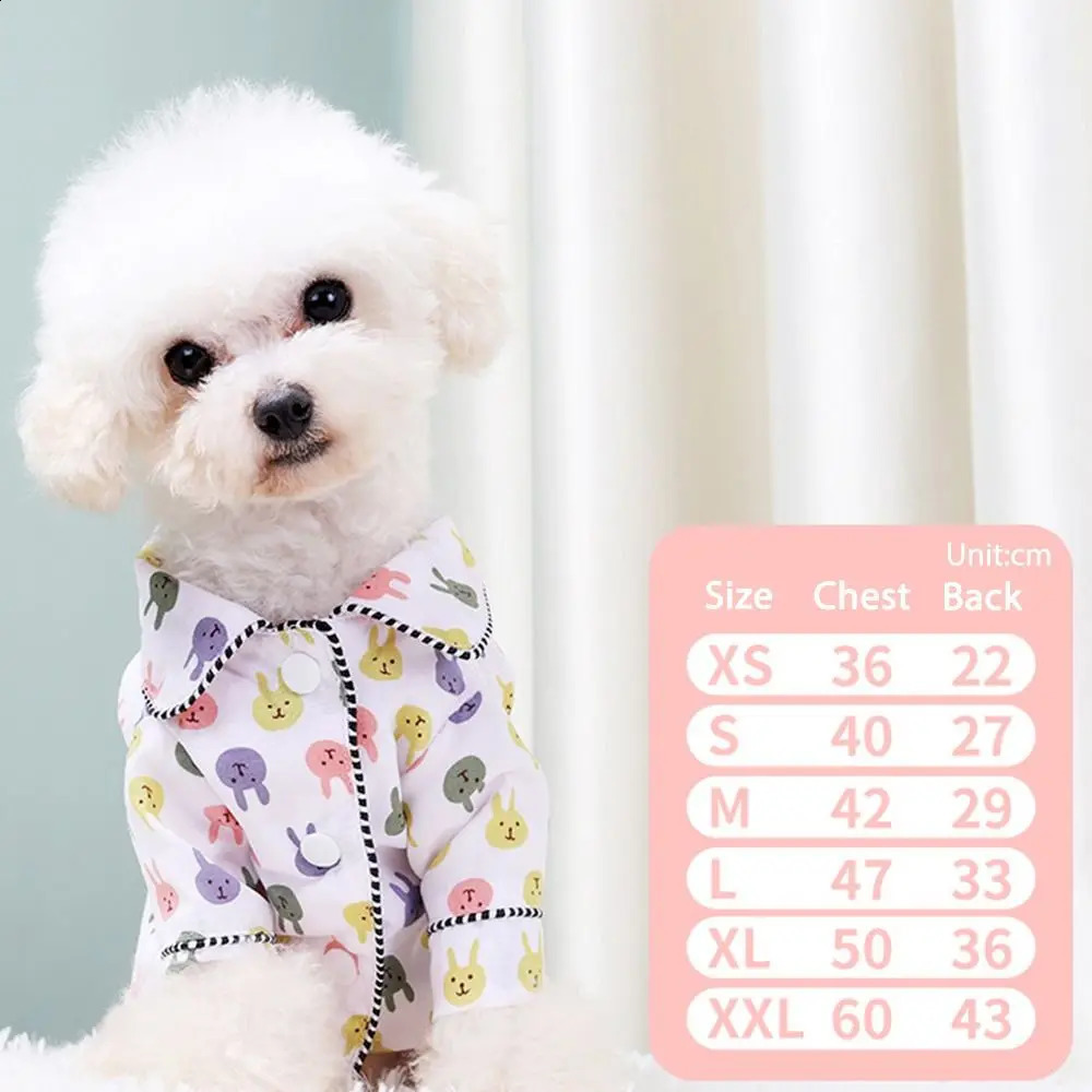 Dog Clothes Pet Print Shirt Breathable Chihuahua Costume Lightweight Pajamas XS-L Suit for Small Dog Cat 250407